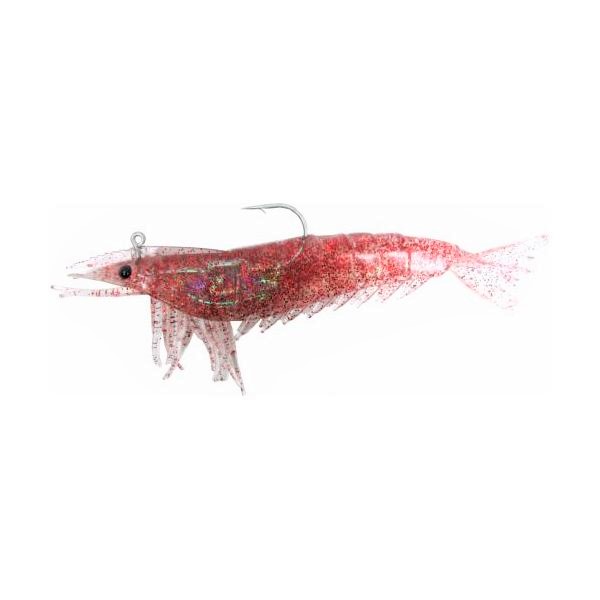 Artificial Shrimp Rigged 6" Red Flake 2 Pack - Almost Alive Lure